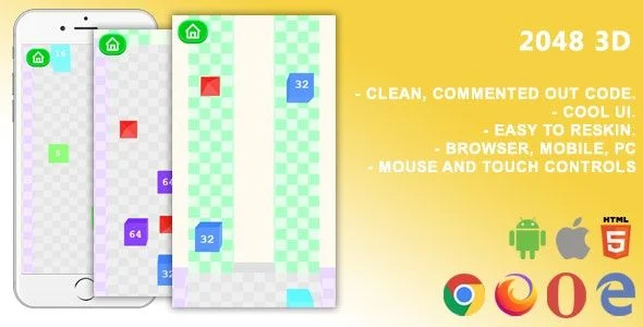 2048 3D. Mobile/ Html5 Game .c3p (Construct 3)