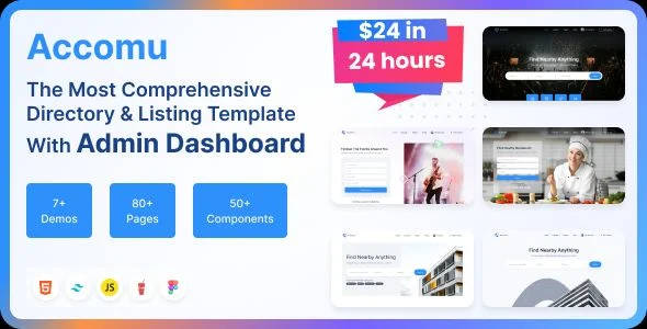 Accomu - Tailwind Directory Listings Template