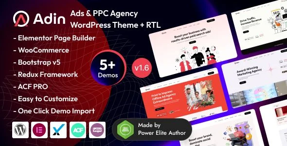 Adin - Advertising PPC Agency WordPress Theme