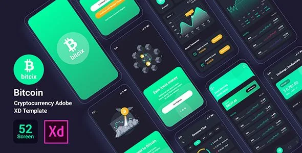 Bitcix - Bitcoin Cryptocurrency Adobe XD Template