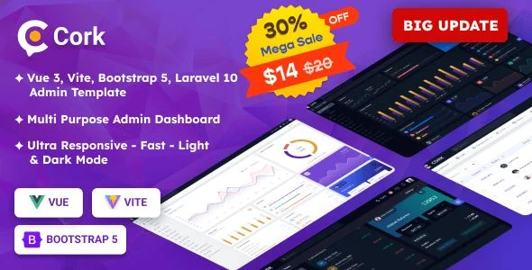 Cork - VueJS/ Laravel Admin Dashboard Template