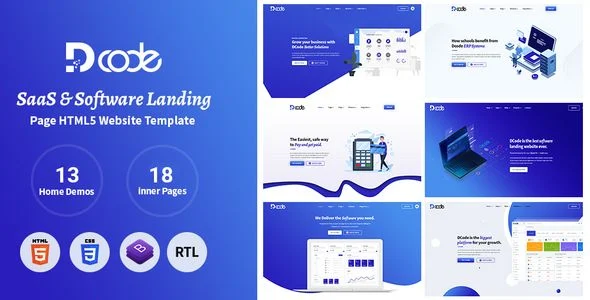 DCode - SaaS Software Responsive Landing Page Template