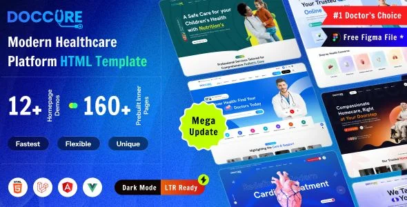 Doccure - Clinics and Doctors Online Appointment Booking HTML Template (Practo Clone)