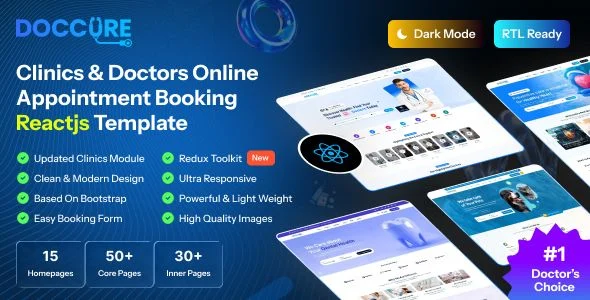 Doccure - React HTML Clinics Doctors Online Appointment Booking Reactjs Template