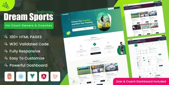 Dream Sports - Turf/ Ground/ Venues and Coaches Finder Booking Html Bootstrap Template