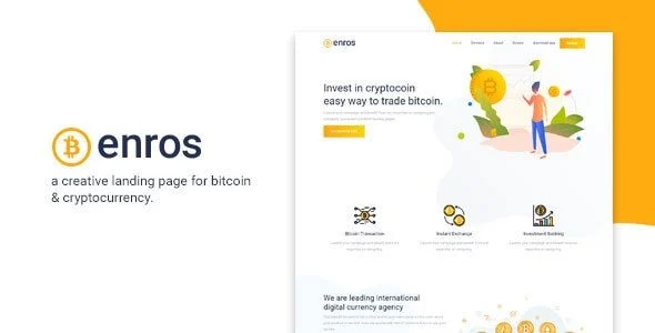 Enros - BitCoin Cryptocurrency Landing Page