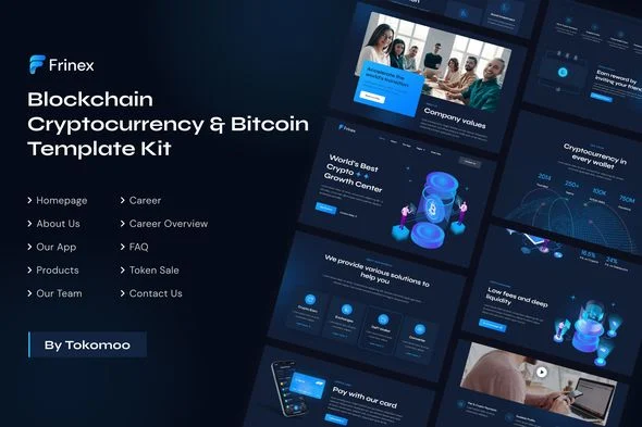 Frinex - Blockchain Cryptocurrency & Bitcoin Elementor Template Kit