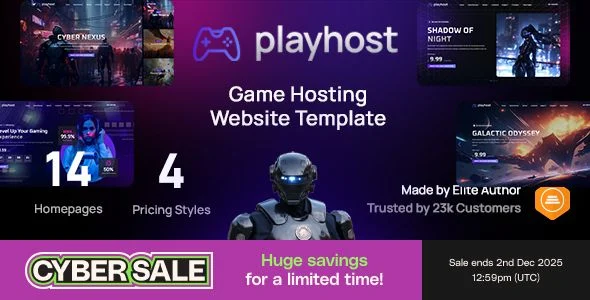 Game Hosting Server Website Template - Playhost