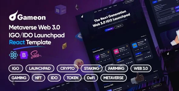 Gameon - Metaverse IGO Launchpad React Template