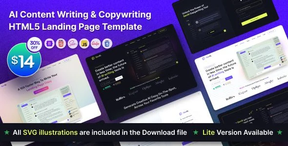 GenAI - AI Based Copywriting and Content Writing Landing Page Template