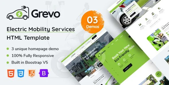 Grevo - Electric Mobility Services HTML Template