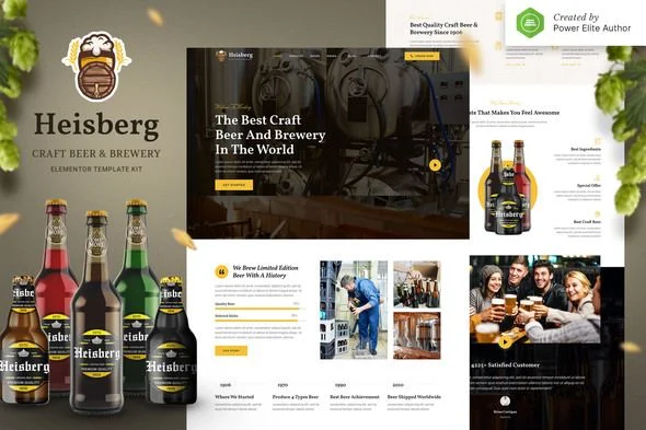 Heisberg - Craft Beer Brewery Elementor Template Kit