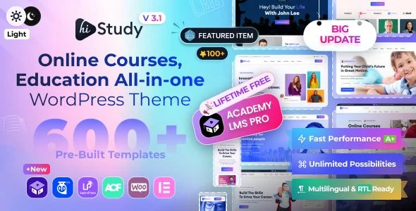 HiStudy - Online Courses Education WordPress Theme