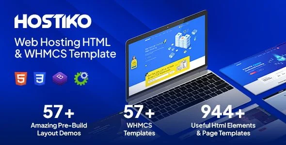 Hostiko - Hosting HTML WHMCS Template With Isometric Design