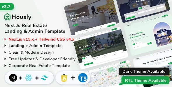 Hously - NextJs Real Estate Landing Admin Dashboard Template