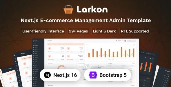 Larkon - Next.js Ecommerce Management Admin Dashboard Template