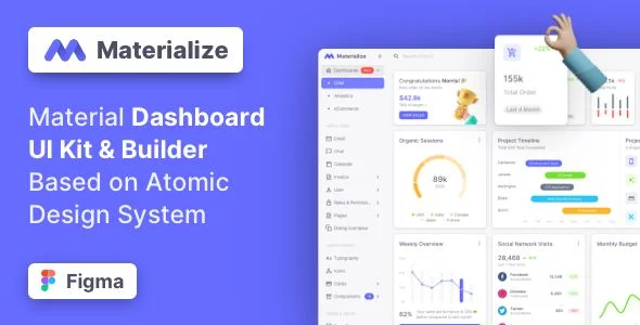 Materialize - Figma Dashboard UI Kit with Atomic Design System