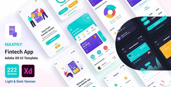 Maxpay - Fintech App Adobe XD UI Template