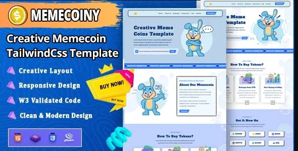Memecoiny - Tailwindcss Meme coin ICO Crypto Template