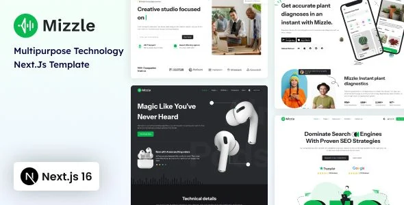 Mizzle - NextJs Technology and Corporate Template