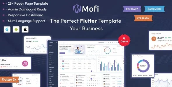 Mofi - Multipurpose Flutter Admin Panel Dashboard Template | Flutter UI Kit