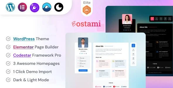 Personal Portfolio WordPress Theme - Bostami