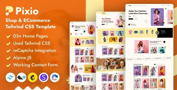 Pixio - Fashion Shop eCommerce Tailwind CSS Template