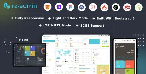 Ra-admin Boostrap/ PHP/ Laravel/ codeigniter Figma Admin Dashboard Template
