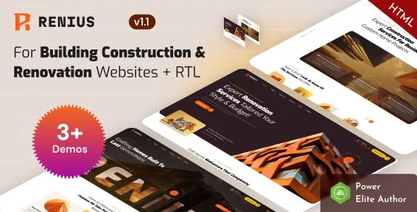 Renius - Building Construction Renovation Company HTML Template