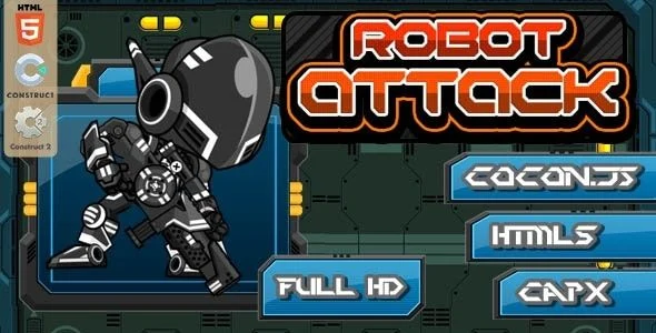 Robot Attack - Construct 2 I Construct 3 and Html5 Game