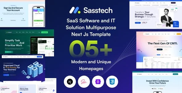SassTech - Next JS React / SaaS Software IT Solution Multipurpose Template