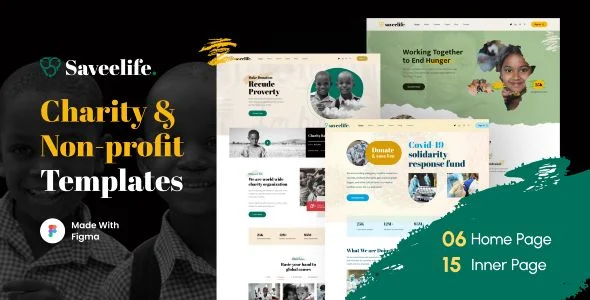 Saveelife - Nonprofit Charity Website Figma Templateß