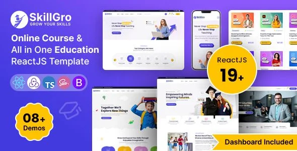SkillGro - Online Courses Education React JS Template