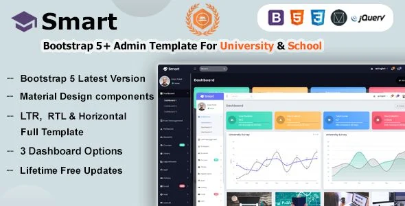Smart - Bootstrap 5 Material Design Admin Dashboard Template for University/ School Colleges