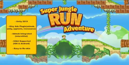 Super Jungle Run Adventure (Mario Style) - Complete Unity Template
