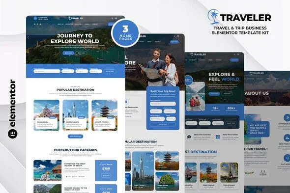 Traveler - Travel Trip Business Elementor Template Kit