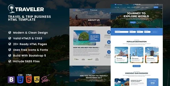 Traveler - Travel Trip Business Html Template