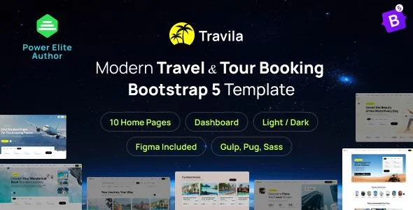 Travila - Modern Travel Tour Booking HTML Template + RTL + Dashboard