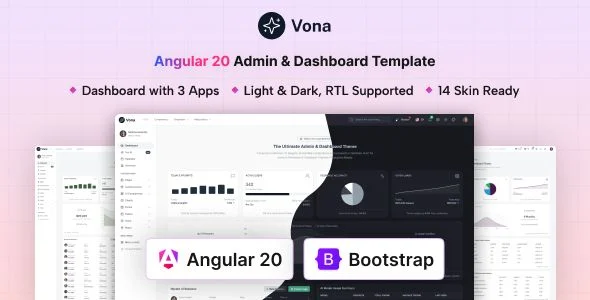 Vona - Angular 20 Minimal Admin Dashboard Template