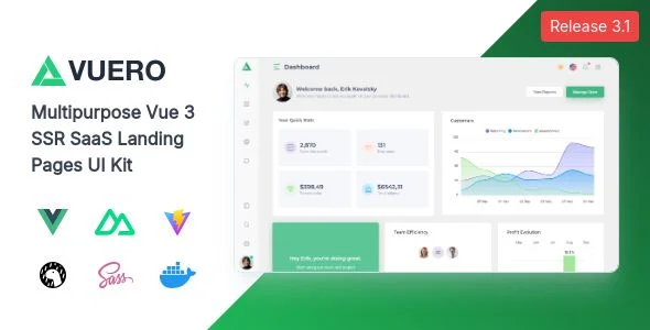Vuero - Vuejs/ Nuxt/ Electron | Admin and Webapp UI Kit