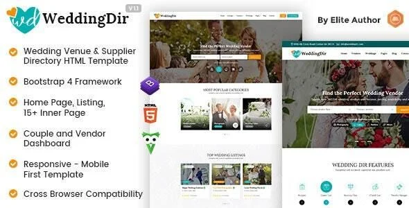 WeddingDir - Directory Listing HTML Template