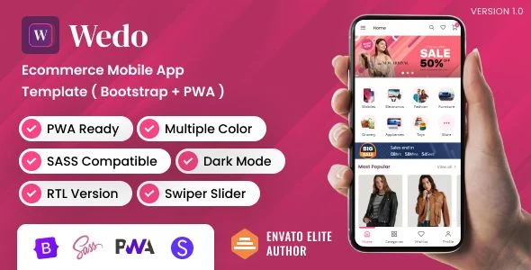 Wedo - Ecommerce Mobile App Bootstrap Template