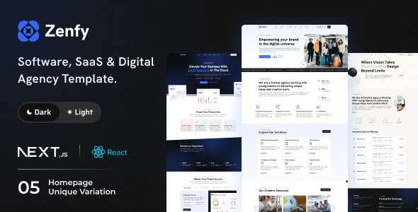 Zenfy - Software/ SaaS Digital Agency React Next JS Template