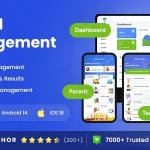 4 Apps - School Management App UI | Students’ Activities & School Bus App Template | Smart School