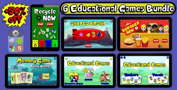 6 Educational Games Bundle