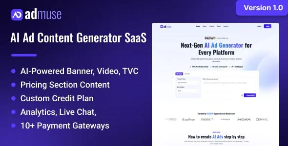 AdMuse - AI Ad Content Generator SaaS
