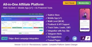 AffiliatePro SaaS - Affiliate & Vendor System + Mobile App, AI, Telegram