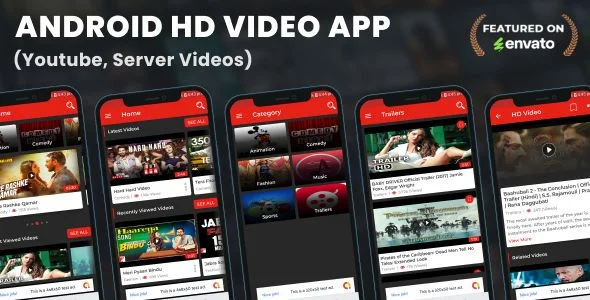 Android HD Video App (Youtube, Server Videos )