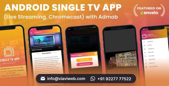 Android Single TV App (Live Streaming, Chromecast) with Admob