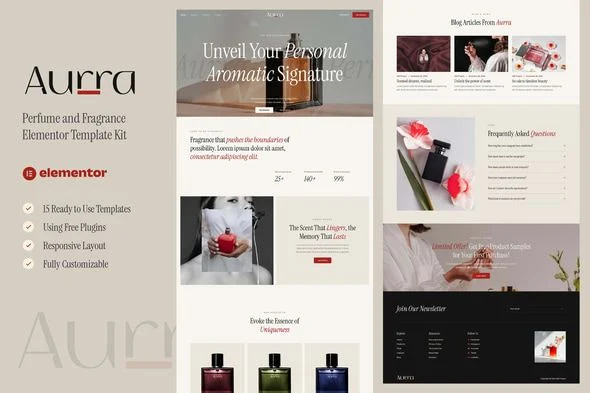 Aurra - Perfume and Fragrance Elementor Template Kit